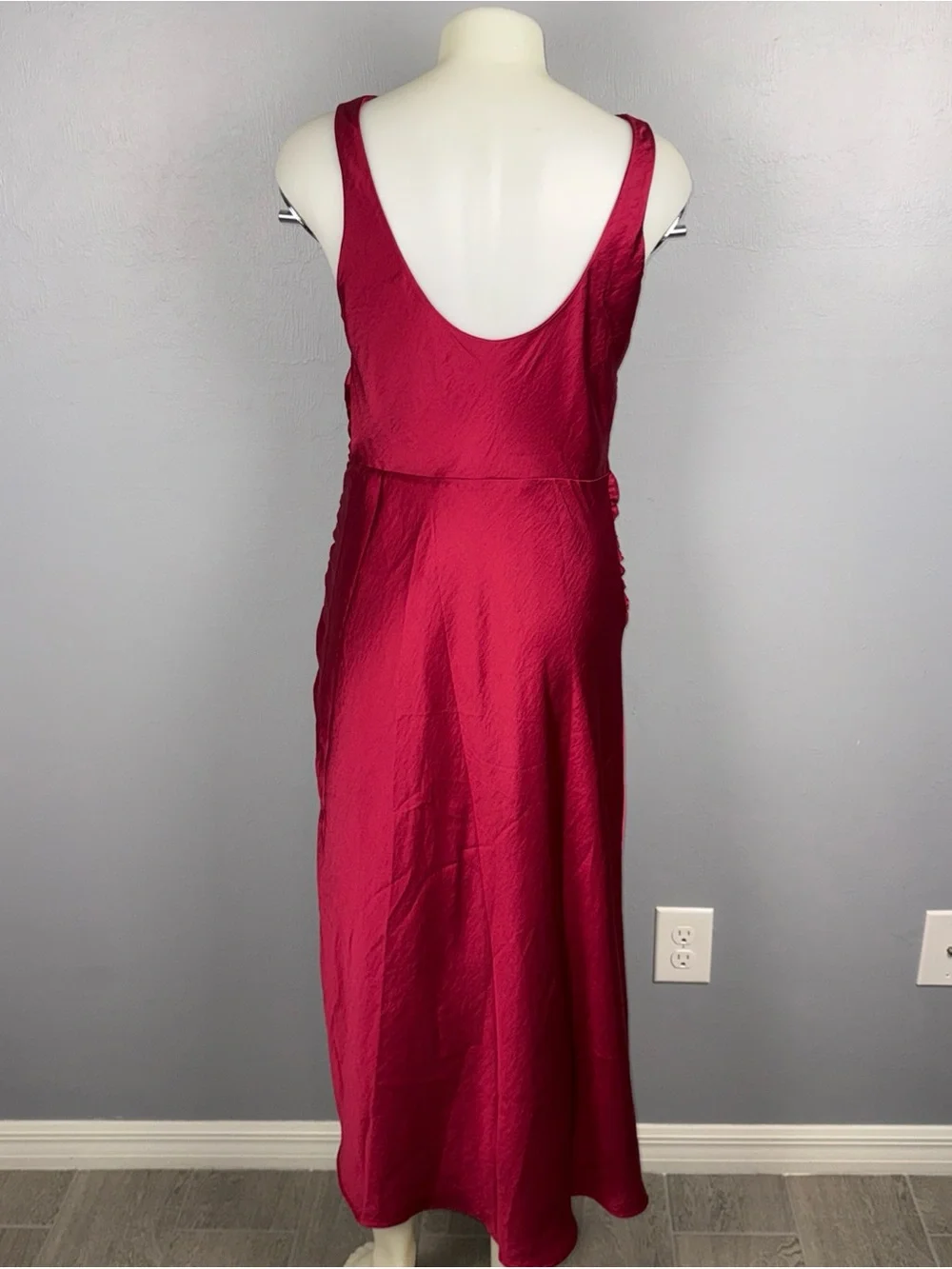 Abercrombie & Fitch Cowl Neck Draped Maxi Dress Women’s Petite Medium Pink Berry